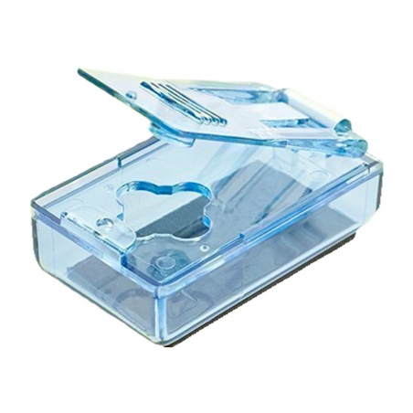 Mobiclinic, Triturador de pastillas, medicamentos, comprimidos, con  contenedor, azul, transparente.