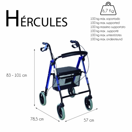 Andador para adulto andadores con asiento ruedas frenos silla ancianos  Nuevo